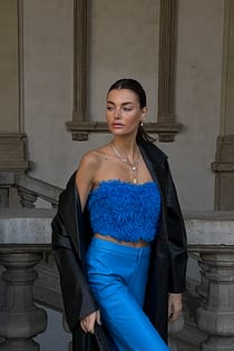 Pantalon droit en simili cuir
