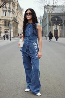 Denim Piping Detail Jeans