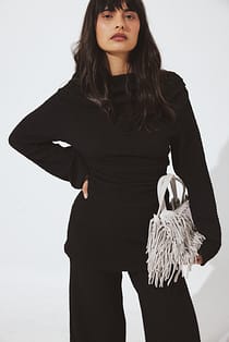 Draped Structured Long Sleeve Top