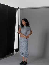 Drawstring Detail Maxi Skirt