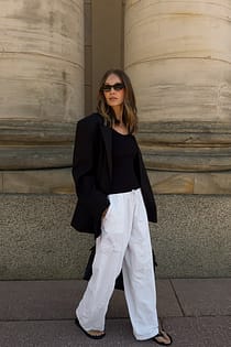 Embroidery Detail Loose Pants