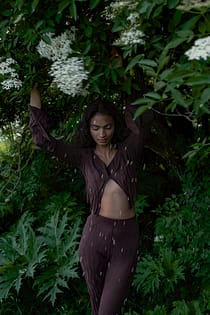 Fine Knitted Slit Trousers