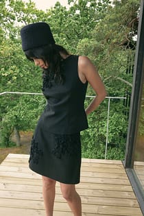 Flower Application Mini Skirt