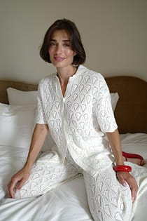 Knitted Crochet Short Sleeve Shirt