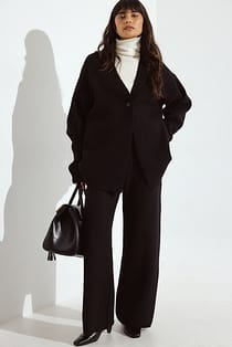 Gebreide broek met omslag