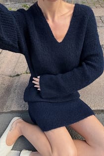 Knitted Flowy Mini Skirt