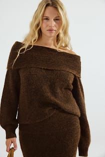 Knitted Off Shoulder Sweater