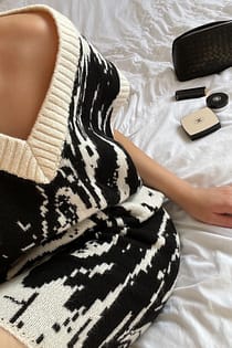 Knitted Oversized Jacquard Vest