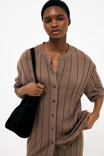 Knitted Short Sleeve Cardigan