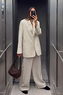Taillierter Oversize-Leinenblazer