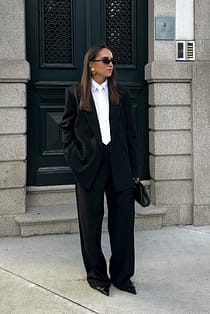 Dobbeltradet oversized blazer i sildben