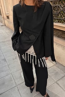 Mid Waist Relaxed Fitted Pants