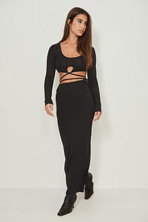 Keyhole Wrap Jersey Top