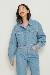 Pinstriped Denim Jacket