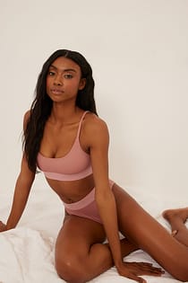 Ribbed High Elastic Bikini Panty
