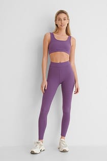 Weiche Gerippte Tights Mit Hoher Taille
