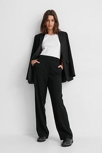 Satin Detail Suit Pants
