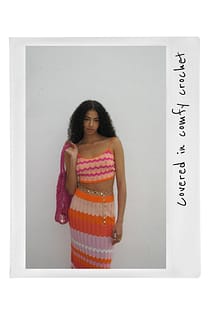 Jupe rayée en tricot à motif
