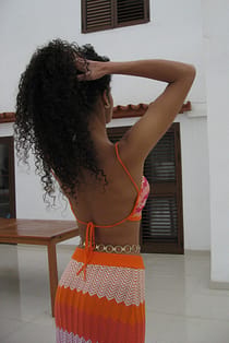 Pattern Knitted Striped Top