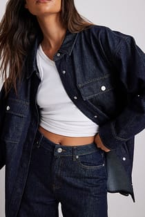 Chemise oversize en jean avec poche