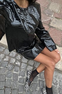 Veste zippée en similicuir