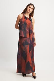 Maxi nederdel i satin