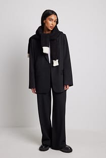 Straight Mid Waist Suit Trousers