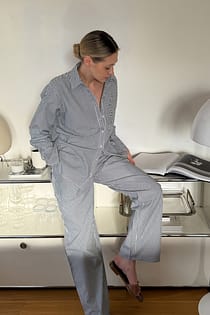 weite Baumwollhose mit elastischem Bund