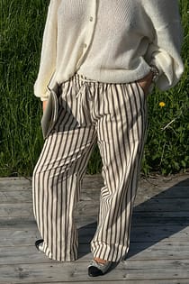 Cotton Wide Elastic Waist Pants
