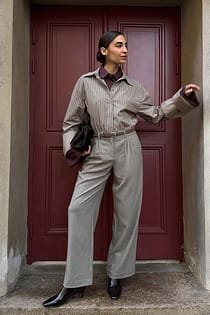 Wijde pantalon met halfhoge taille