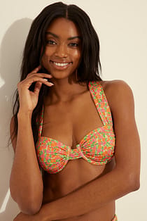 Wide Strap Cross Back Bikini Bra