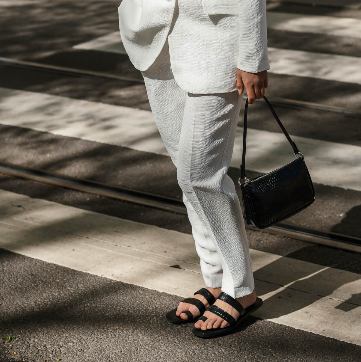 White linen pants