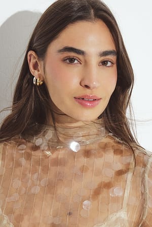 Multicolor 2-pack Gold and Silver Plated Irregular Earrings