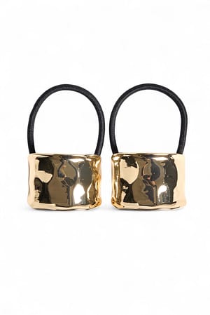 Gold Pack de 2 coleteros con textura de martillado