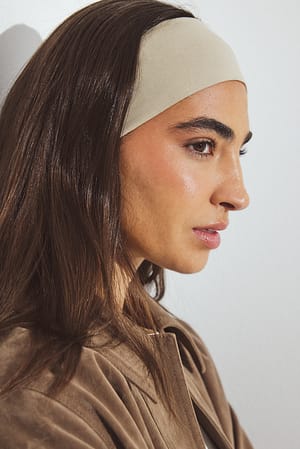 Beige/Brown Pack de 2 cintas de pelo de jersey