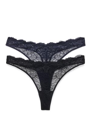 Dark Blue 2-pack trosor med V-form