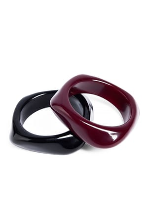 Multicolor 2-pack Resin Bangles