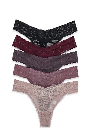 Multicolor 5-pack Lace Band Thong