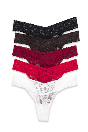 Multi Comb 5-pack Lace Band Thong