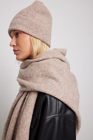 Beige Alpaca Blend Beanie