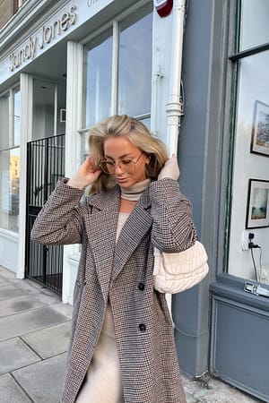 Checked Kåpe med ruter og loose fit