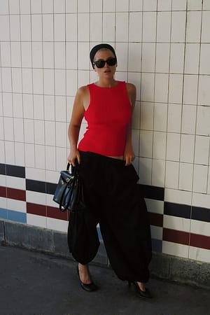 Red Top de punto fino sin mangas
