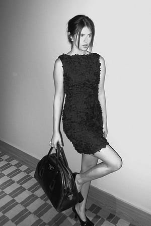 Black Mini Floral Dress