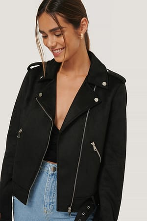 Black Faux Suede Jacket