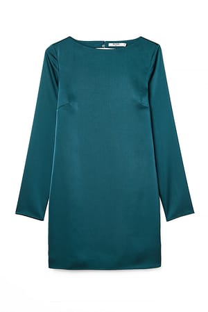 Petrol Blue Asymmetrisches Minikleid mit offenem Rücken