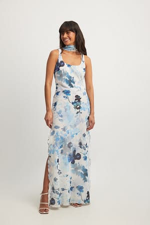 Blue Print Babylock Hem Maxi Dress