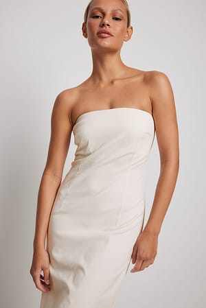 Offwhite Bandeau Bodycon Dress
