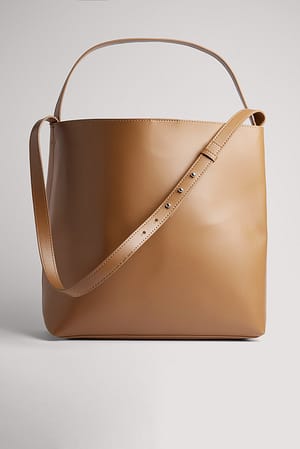 Beige Basic Bucket Tote