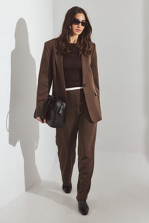 Dark Brown Pantalon de tailleur basique