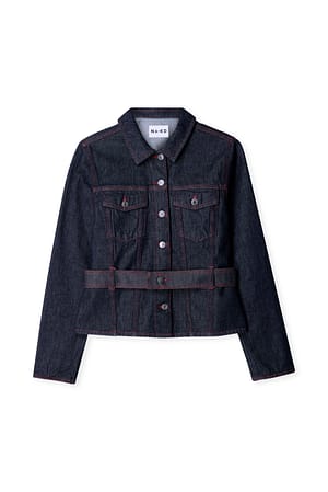 Rinse Wash Bleket denimjakke med beltedetaljer
